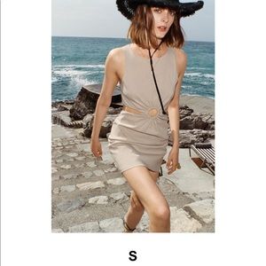 cut out linen blend dress- brand new